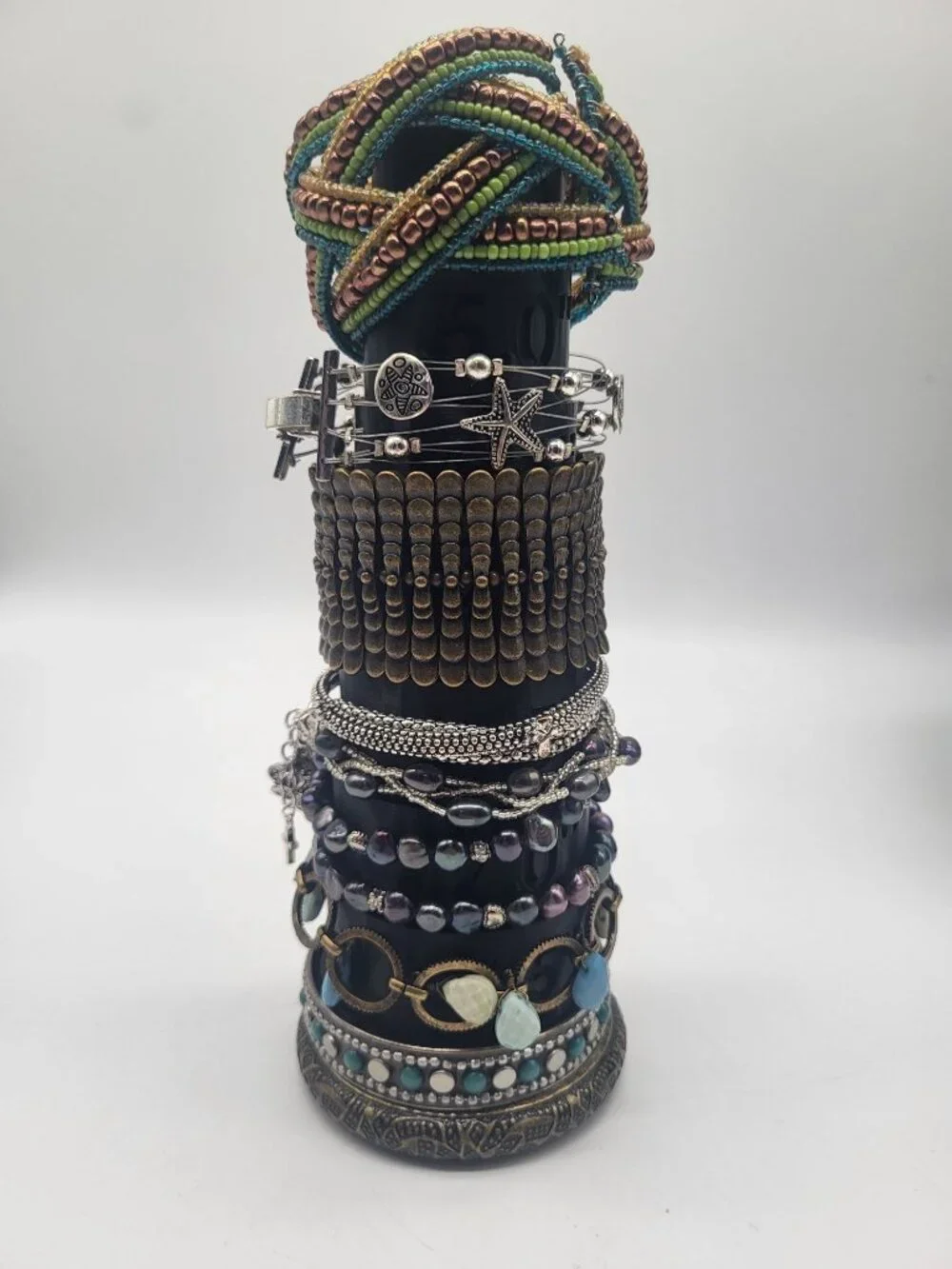 Lot of 10 Multicolor Variety Bracelets Beaded Bangles Pearls